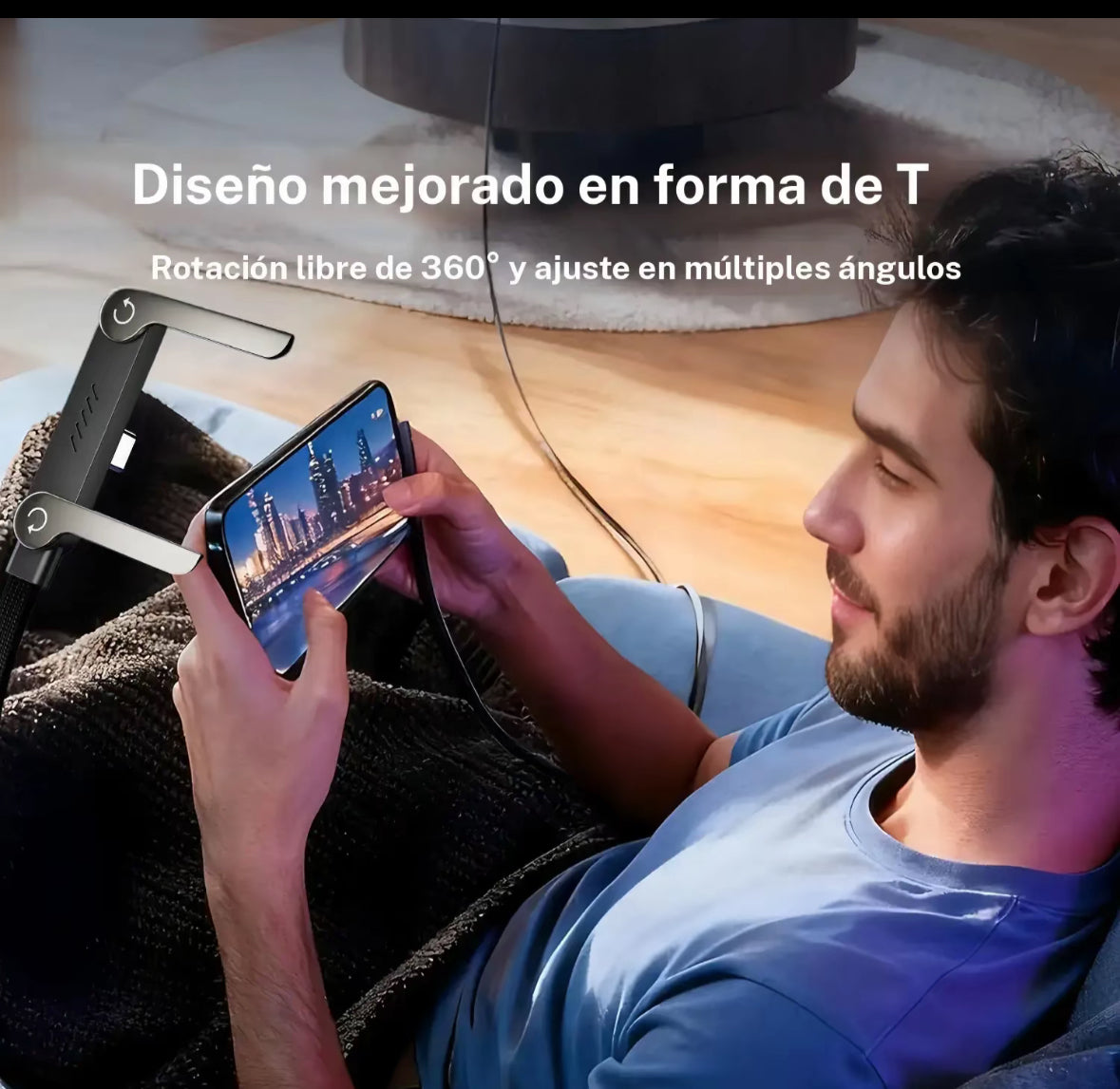 Cargador con Soporte y Carga Rápida